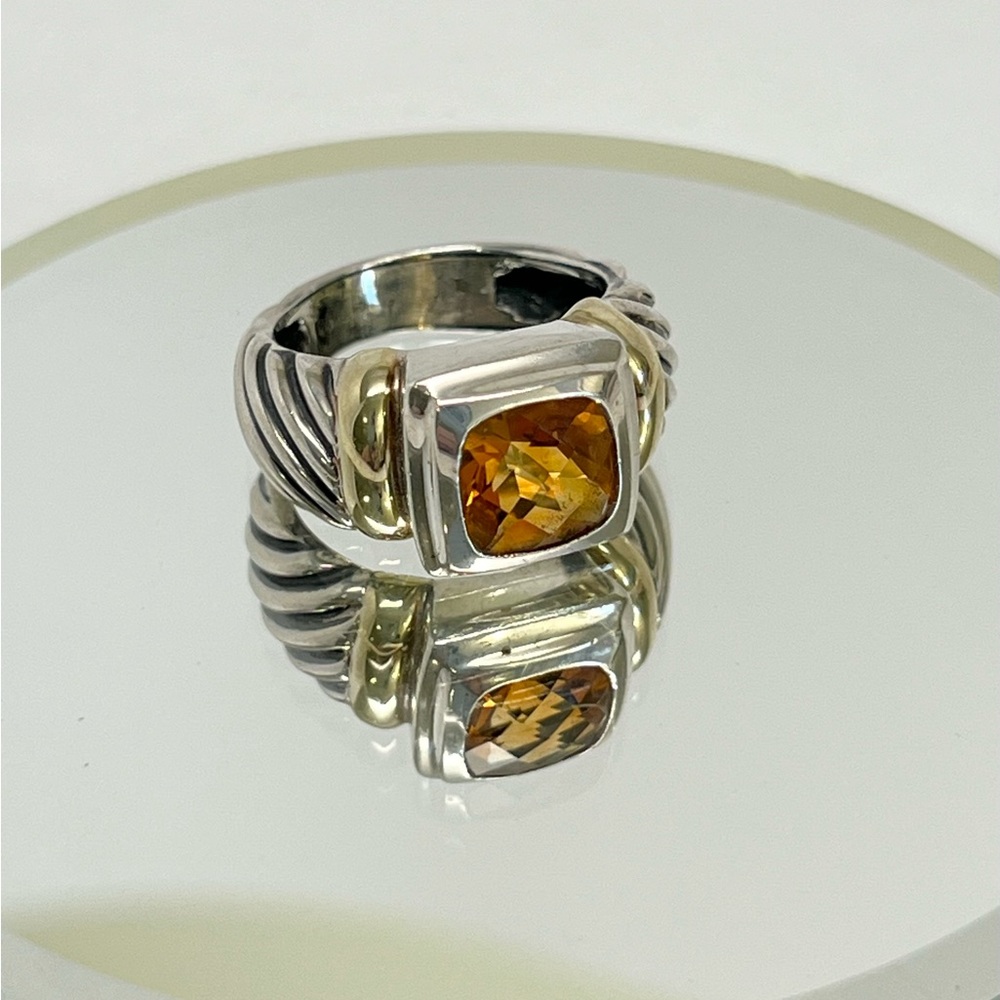 David Yurman Citrine Albion Ring .925/14K